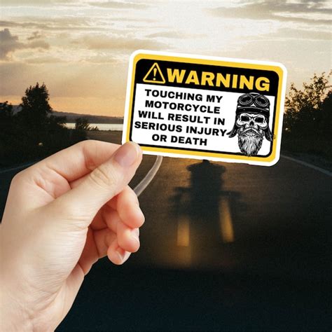 motorcycle warning sticker etsy