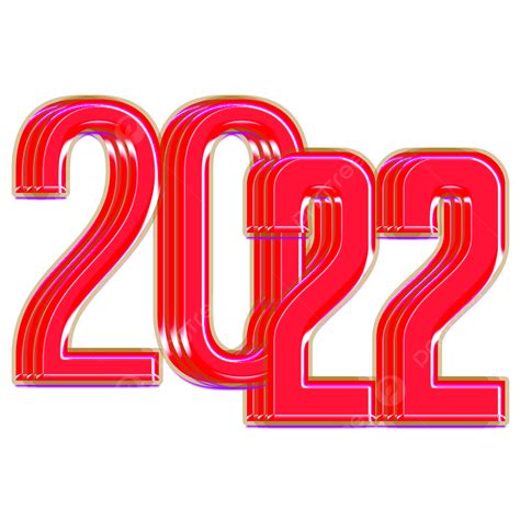2022 3d Texto Color Rojo Png Feliz Año Nuevo Año Nuevo Medalla De