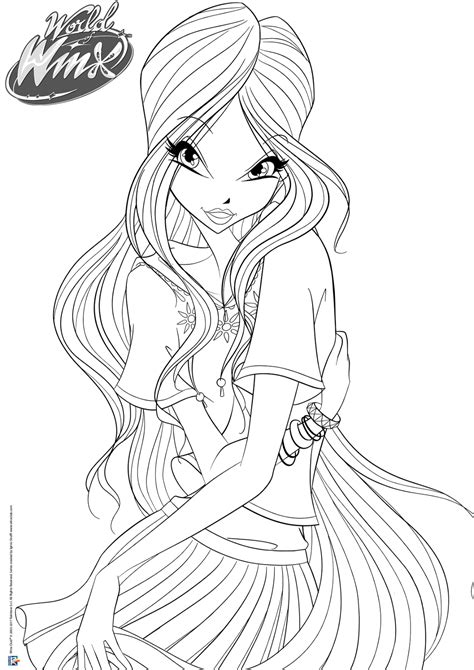 World of Winx Coloring Pages - Casual Outfit - Winx Club All