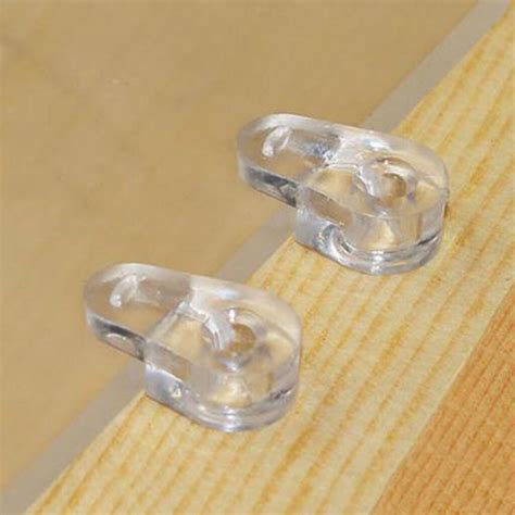 100x Plastic Glass Clips Mirror Screen Retainers Cabinet Furniture Fix