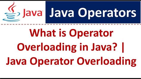 Java Tutorial Java Operator Overloading Youtube