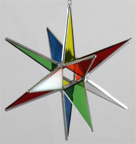 3d Stained Glass Moravian Star Christmas Star Ornament Etsy