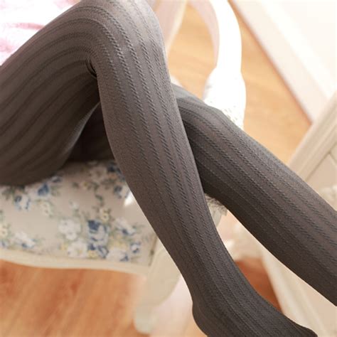 warm women twist vertical stripes tights autumn winter velvet stockings striped pantyhose tights
