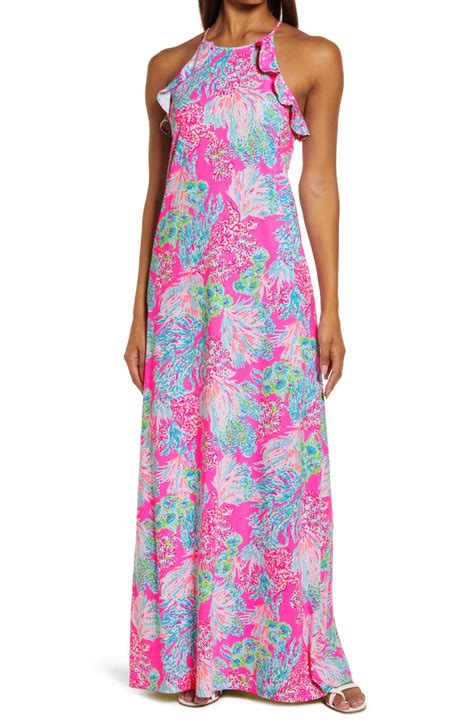 Lilly Pulitzer® Lilly Pulitzer Billie Floral Halter Neck Pima Cotton