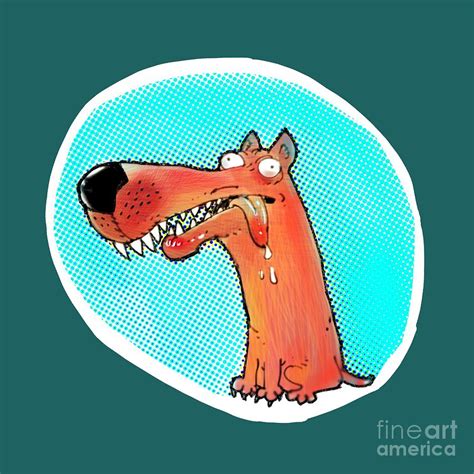 Stupid Dog Funny Cartoon Drawing By Anticute Design Pixels