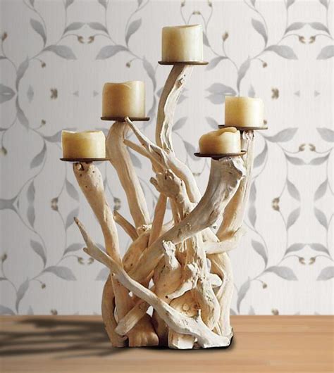 Driftwood Candelabra White Bleached Horizontal And Vertical By Artisa