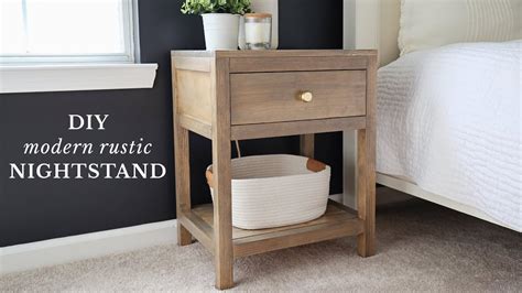 Modern Rustic Diy Nightstand With Drawer Diy End Table Youtube