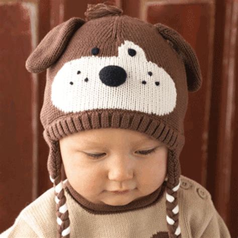 Knit Brown Dog Ear Flap Hat Zubels Ropa Para Bebé De Ganchillo