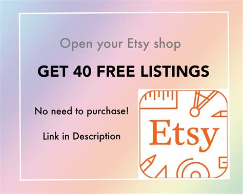 40 Free Etsy Listing Open An Etsy Shop Sell On Etsy Link Etsy Sign