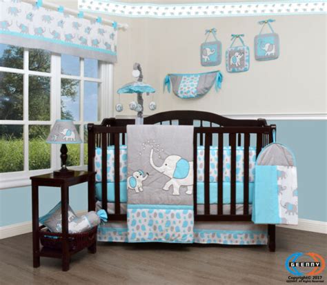 Teal Blue Elephant Baby Bedding Bedding Design Ideas