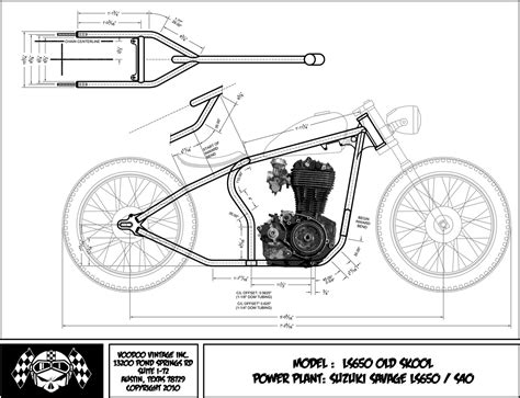 Custom chopper and motorcycle frames. Honda chopper frame plans