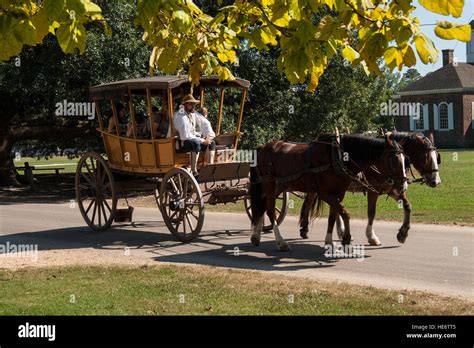 Colonial Williamsburg Horse Drawn Carriage Stock Photo Alamy