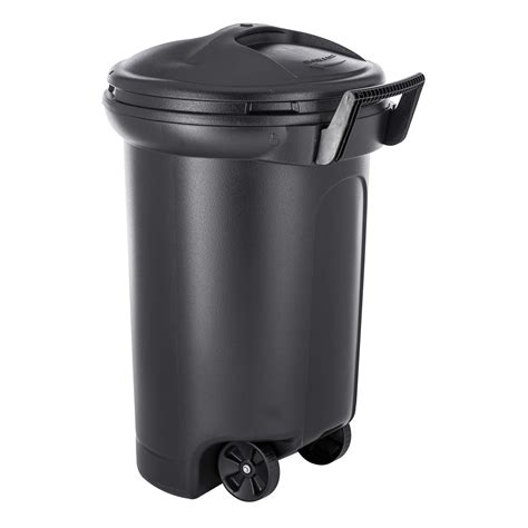 32 Gallon Wheeled Trash Can Garbage Container Outdoor Plastic Waste Bin