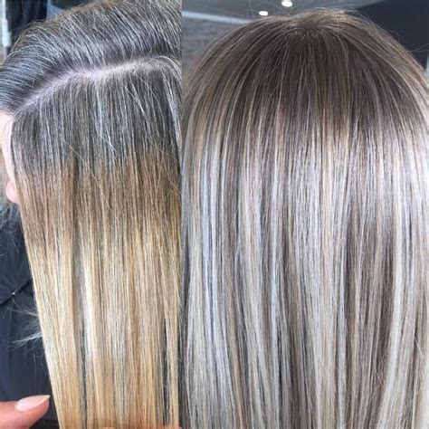 Ideas For Blending Gray Hair With Highlights And Lowlights Long Gray Hair Brown Blonde Hair