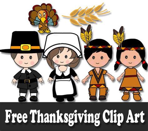 free thanksgiving pilgrims and native american s clip art
