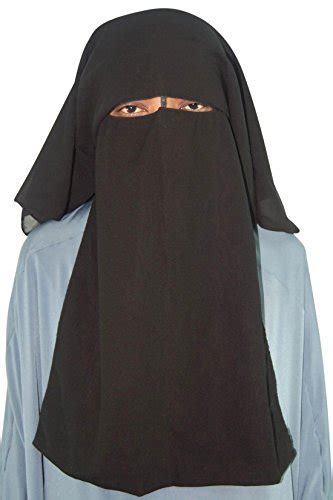 Buy Saudi Niqab Face Veil For Muslim Women 3 Layers Hijabniqabburqa Black Online At