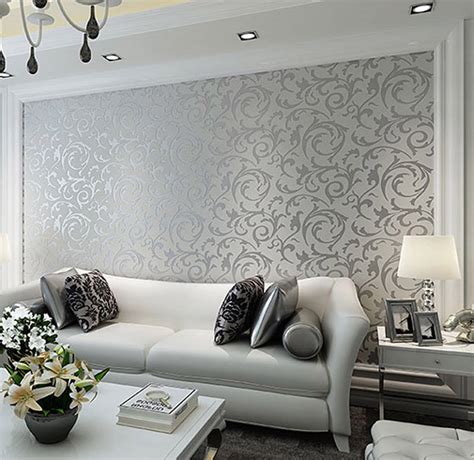 Wallpaper For Living Room Silver Homebase Wallpaper