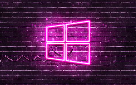 Download Wallpapers Windows 10 Purple Logo 4k Purple