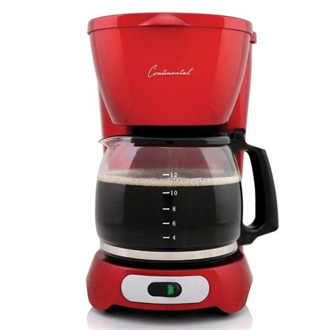 Shop Continental Electric 12 Cup Coffee Maker Metallic Red