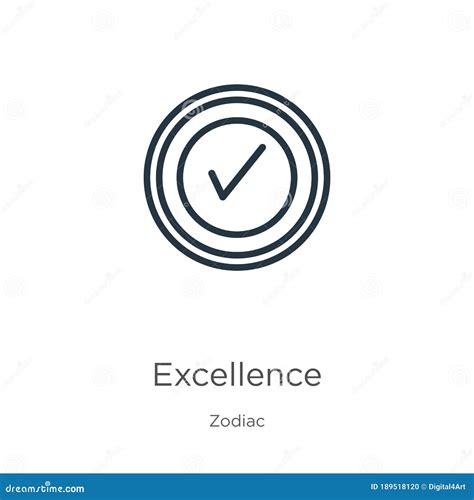 Excellence Icon Thin Linear Excellence Outline Icon Isolated On White