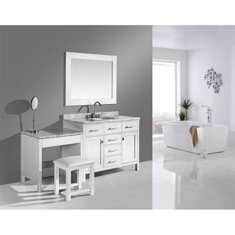 Mariana double sink vanity in white with makeup table 68 inch wide, sink on left side 103 inch wide double sink vanity 68 inch wide, sink on. Design Element London 42" Bathroom Vanity Set with Make-up ...