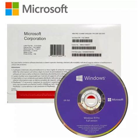 Microsoft Fqc 08929 Windows 10 Pro 64 Bit Dvd Oem English