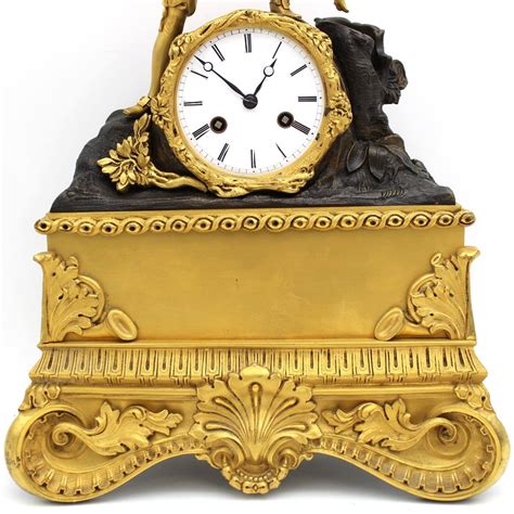 Antique Charles X Pendulum Mantel Clock Ormolu In Bronze 19th