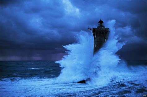 Huge Wave Hitting Lighthouse In Storm Image Id 201237 Image Abyss