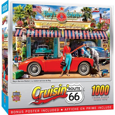 Cruisin Route 66 Rays Service Station 1000 Piece Puzzle