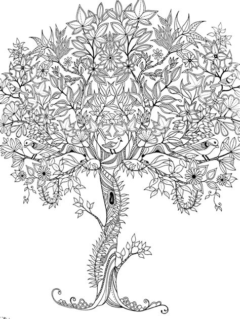 Trees Coloring Books Adultcoloringbookz Detailed Coloring Pages Free
