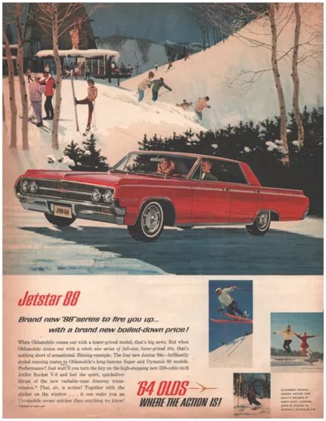 1964 Oldsmobile Jetstar 88 Car Automobile Vintage Original Magazine