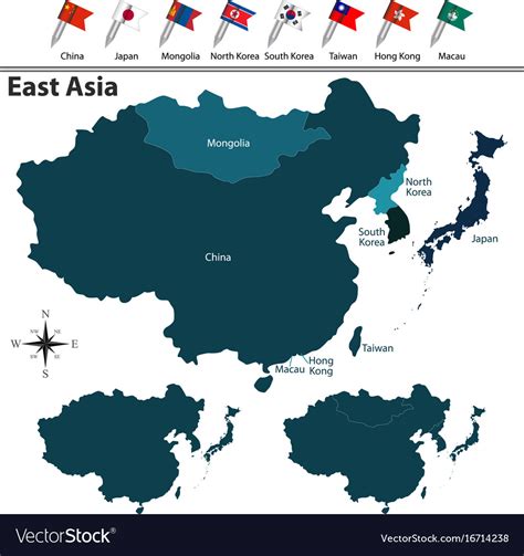Political Map Of East Asia Royalty Free Vector Image