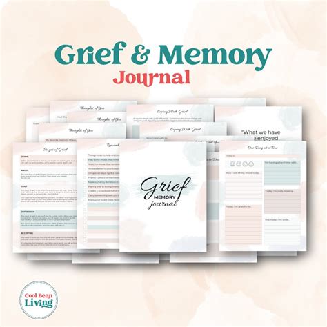 Grief Journal Printable Bereavement Therapy Grief And Loss Memory