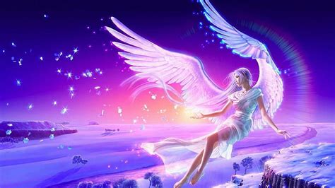 The Angel Glowing Girl Snow Angel Fairy Light Hd Wallpaper Peakpx