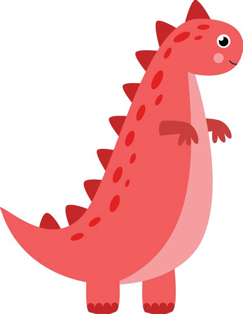 Lindo Dinosaurio Tiranosaurio Rojo En Estilo De Dibujos Animados PNG
