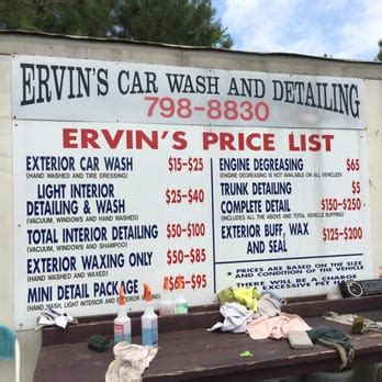 Please view our pricing options below and discover what is included with each of our packages. Ervin's Carwash - Auto Detailing - 10452 Lewistown Rd ...