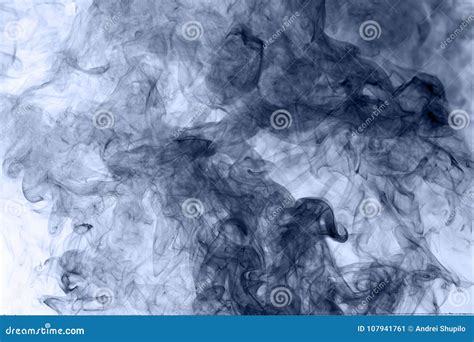 Blue Smoke On A White Background Inversion Stock Image Image Of Blue