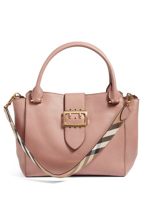 Burberry Buckle Medium Leather Tote Bag Pink Modesens