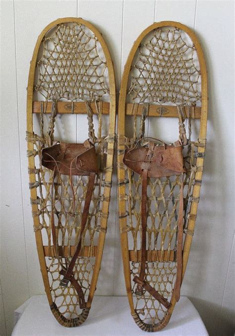 Vintage Snowshoes Faber Quebec Canada Wood And Etsy Canada