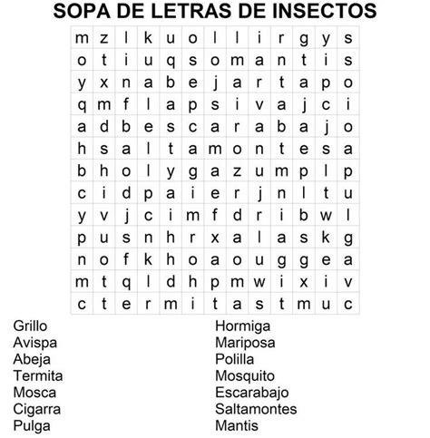 The Spanish Word Search Is Shown In This Image