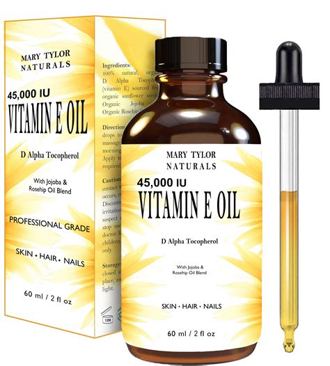 There is less evidence for these uses, but. Natural Vitamin E Oil, (2 oz) 45,000 IU + Organic Rosehip ...