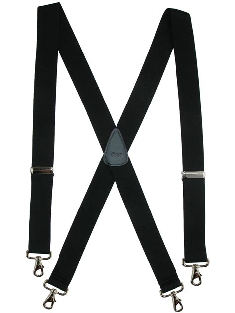Ctm Elastic Solid Color X Back Suspender With Swivel Hook Ends Men