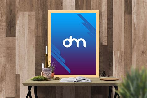 Download Wooden Photo Frame Mockup Template - Download PSD