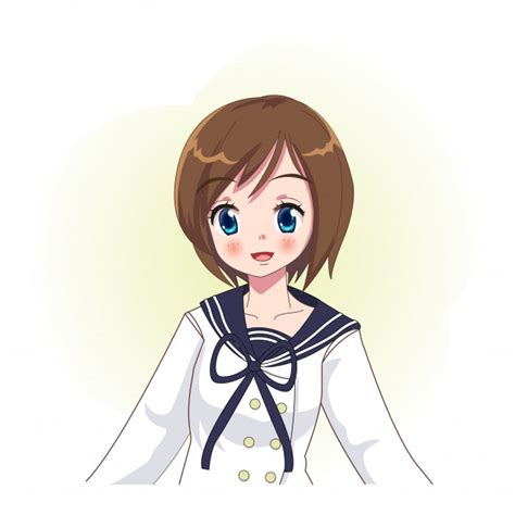 Premium Vector Kawaii Anime Manga Girl Wearing Sailor Student Uniform School Girl Japan