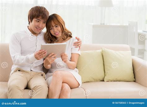 Couple With Digital Tablet Stock Image Image Of Internet 56758565