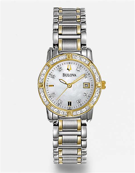 Bulova Ladies Diamond Two Tone Gold Watch Tcw 98r107 In Metallic Lyst