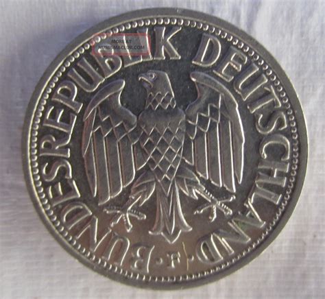 1950 F German 1 Mark Coin Bundesrepublik 625 Silver