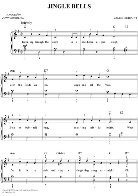 The free sheet music on piano song download has been composed and/or arranged by us to ensure that our piano sheet music is legal and safe to download and print. Buy "Jingle Bells (Easy Piano)" Sheet Music for Easy Piano/Vocal/Chords