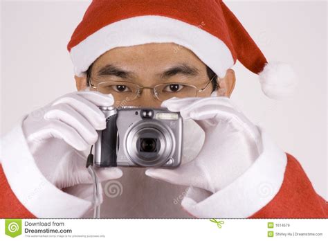 Asian Santa Claus With Camera Royalty Free Stock Images Image 1614579