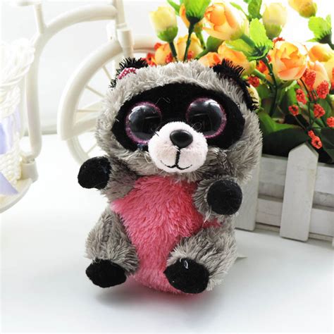 6 Small Cute Big Eyes Animals Raccoon Plush Toy Stuffed